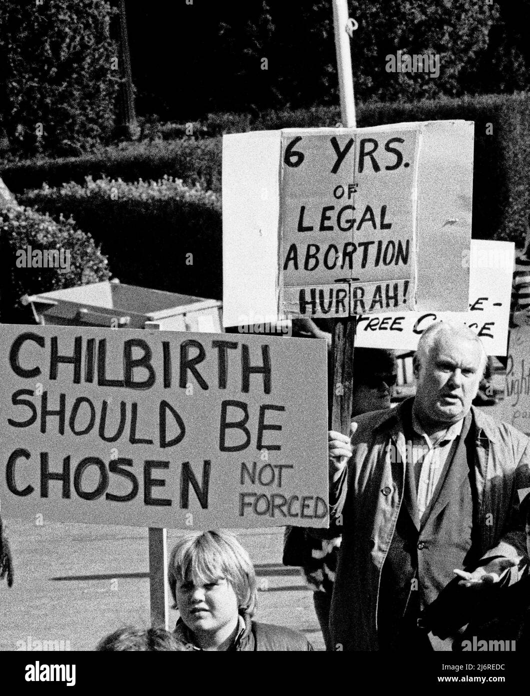 pro abortion choice rally in Union Square, San Francisco, California, 1979 Stock Photo