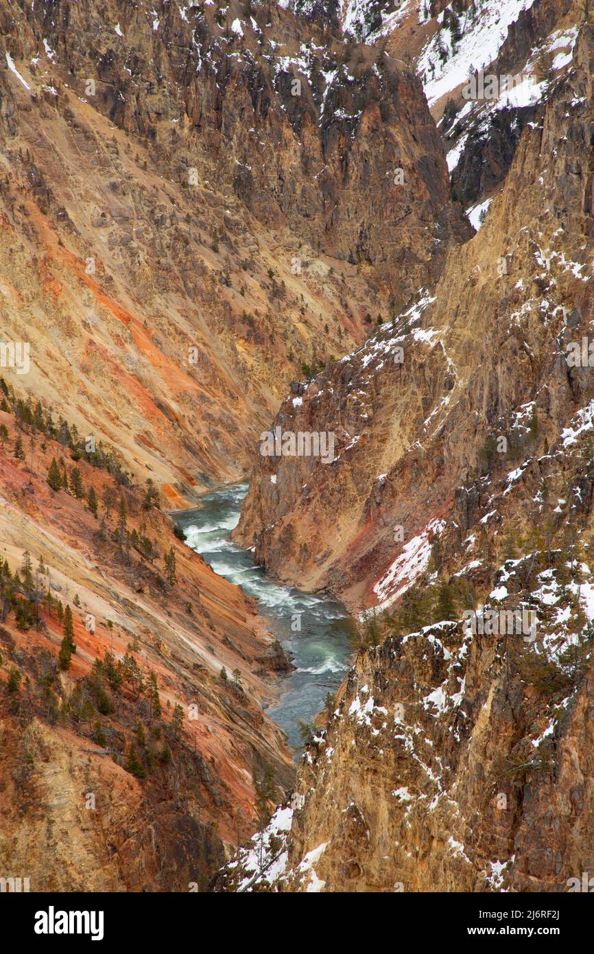 Grand Canyon of the Yellowstone from Grand View, Yellowstone National Park, Wyoming Stock Photo