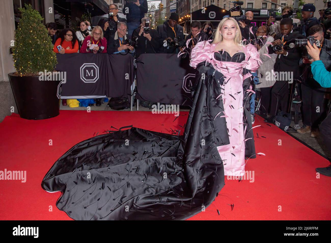 Nicola Coughlan wearing Richard Quinn departs The Mark Hotel for 2022