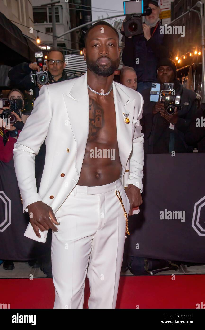 Dwyane Wade departs The Mark Hotel for 2022 Met Gala in New York City