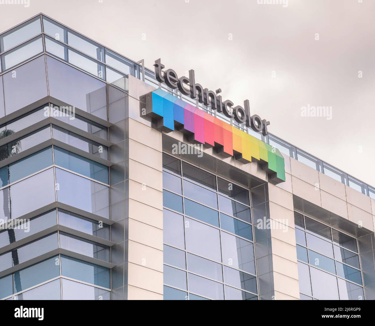 Los Angeles, CA, USA - May 2, 2022: Exterior of Technicolor building at Sunset Gower Studios in Los Angeles, CA. Stock Photo