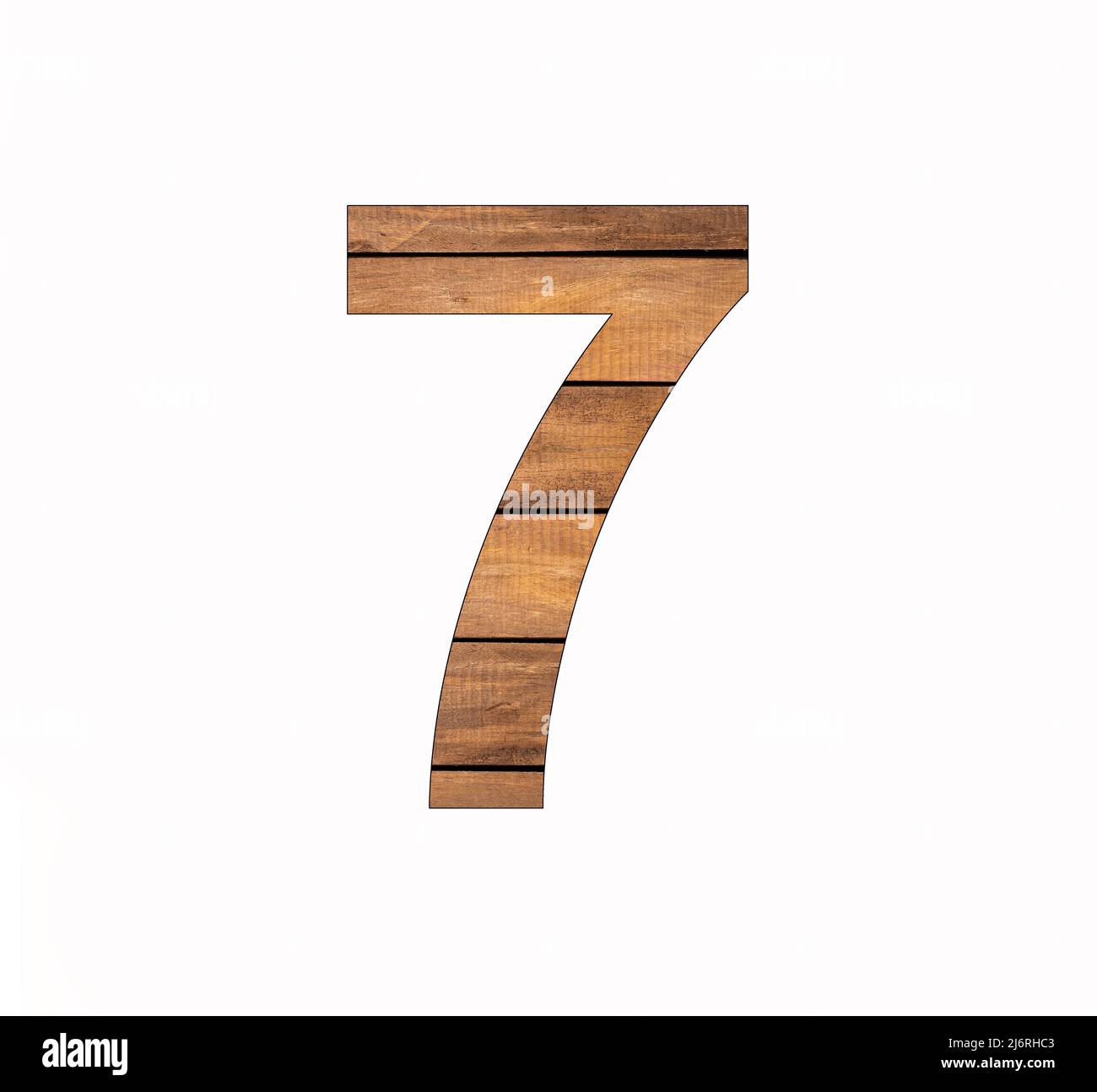 Number 7 seven - Rustic wooden boards with grooves Stock Photo - Alamy