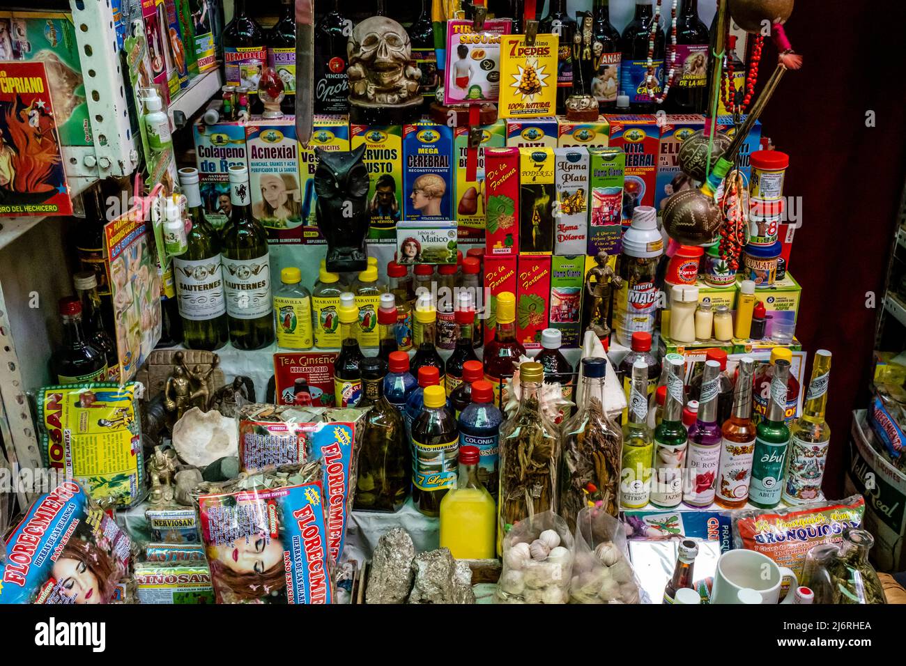 The Mercado De Brujos (Witch doctors’ Market) At The Mercado Modelo, Chiclayo, Lambayeque Region, Peru. Stock Photo