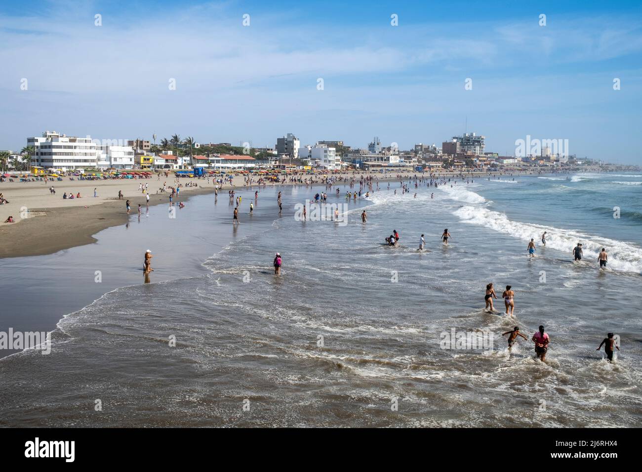 Pimentel Beach, Chiclayo, Chiclayo Province, Peru. Stock Photo