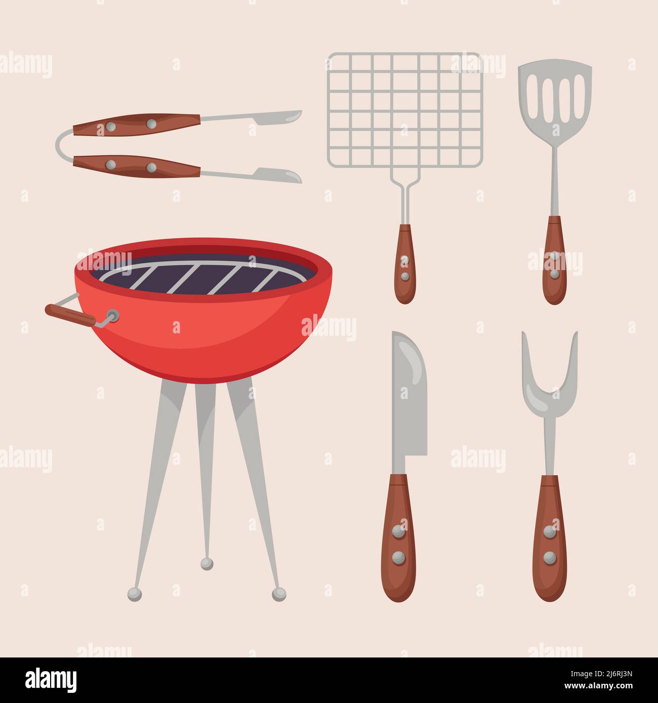 six bbq time icons Stock Vector Image & Art - Alamy