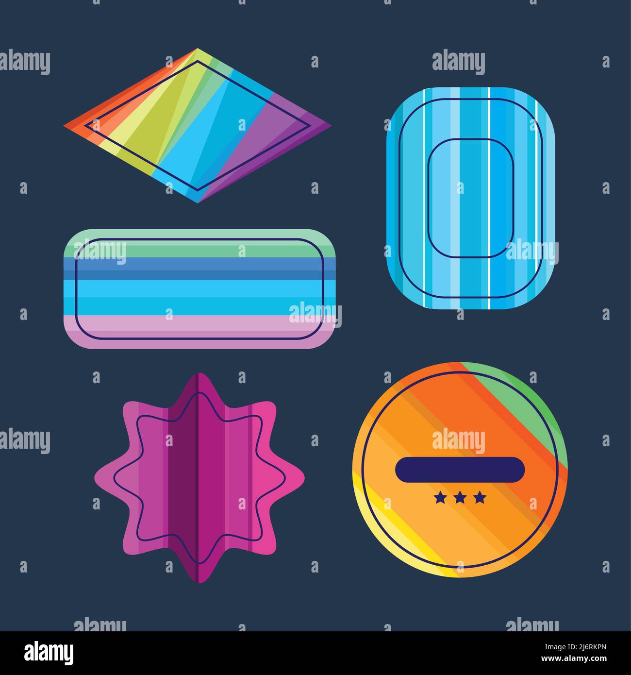 five holographic stamps icons Stock Vector Image & Art - Alamy