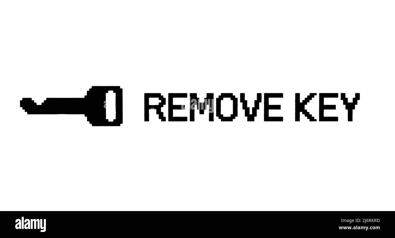 Sign and Symbol images of key remove in black and white. Stock Photo