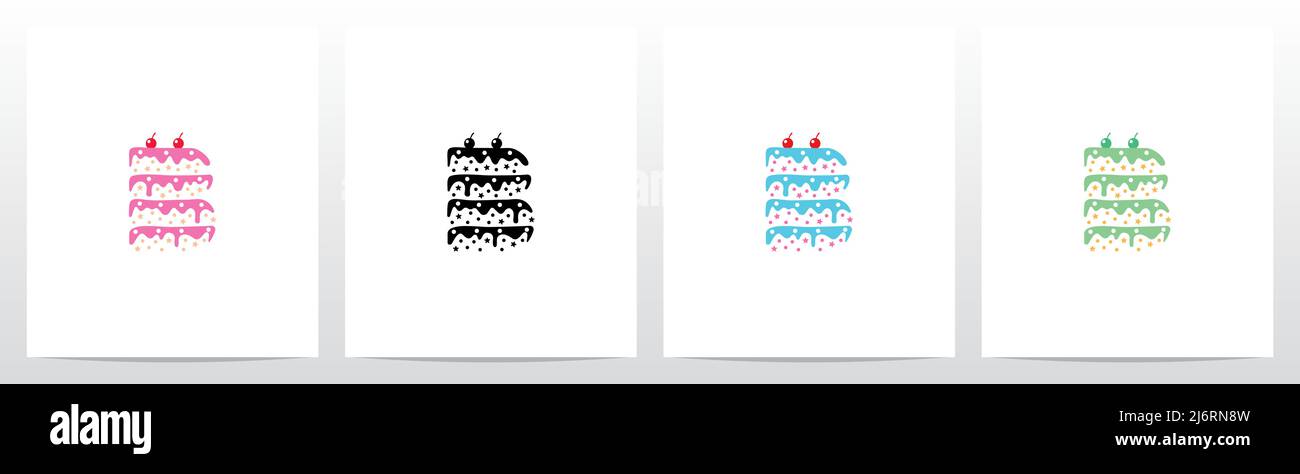 Multilevel Cake Letter Logo Design B Stock Vector