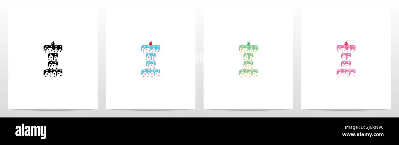 Multilevel Cake Letter Logo Design I Stock Vector