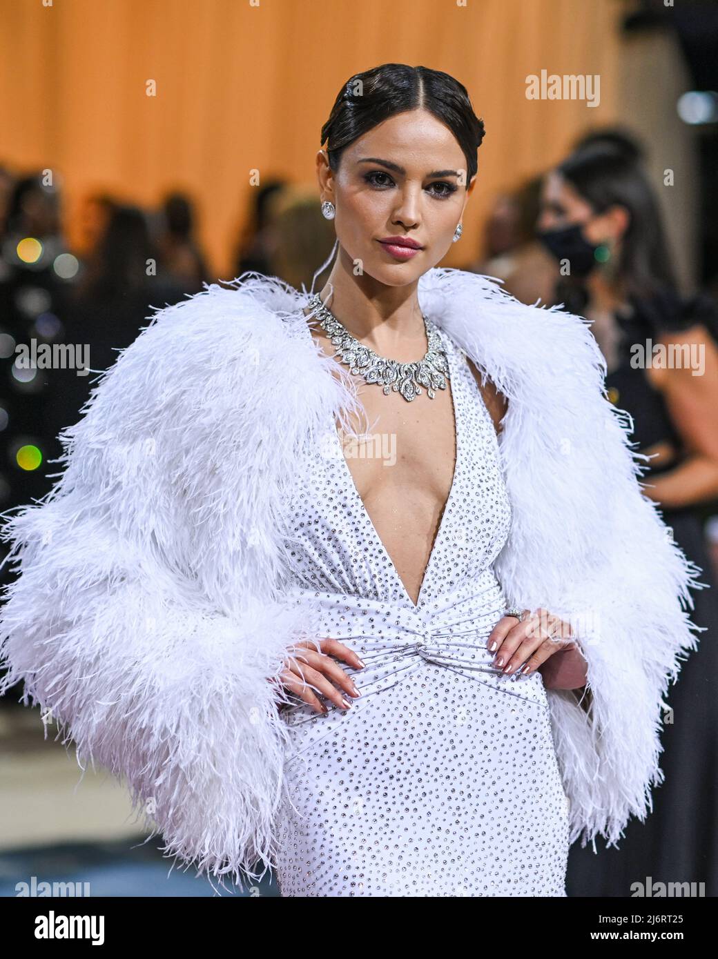 Eiza Gonzalez walking on the red carpet at the 2022 Metropolitan Museum