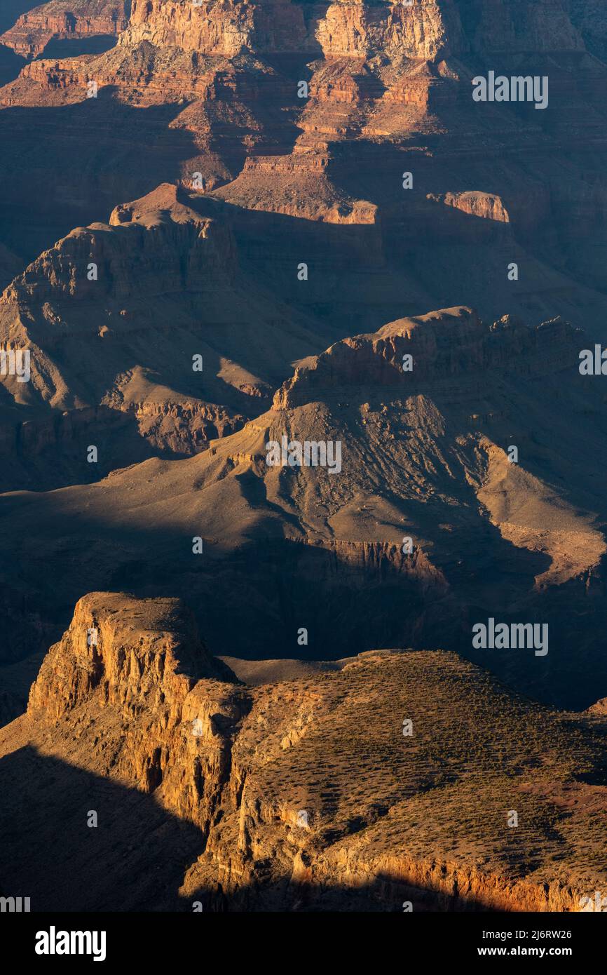 Ridge Buttes and Plateaus Zig Zag Across The Grand Canyon in later