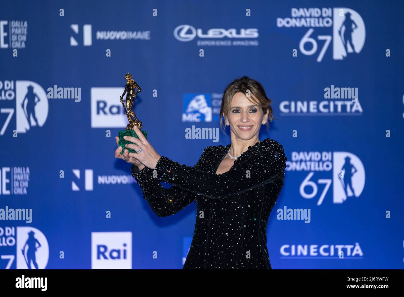 Rome, Italy, May 3, 2022 - Teresa Saponangelo poses with the Davide Di