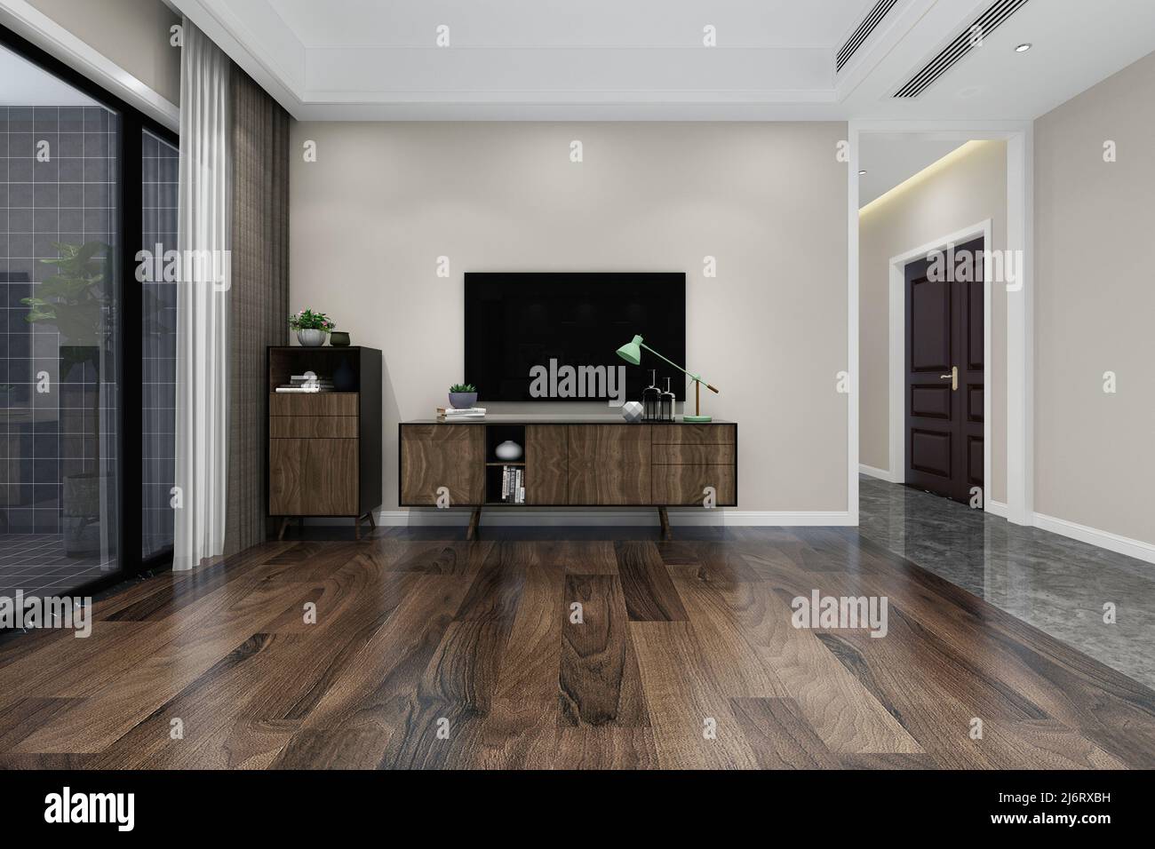 Simple Room Renders Simple living room, 3D rendering Stock Photo - Alamy