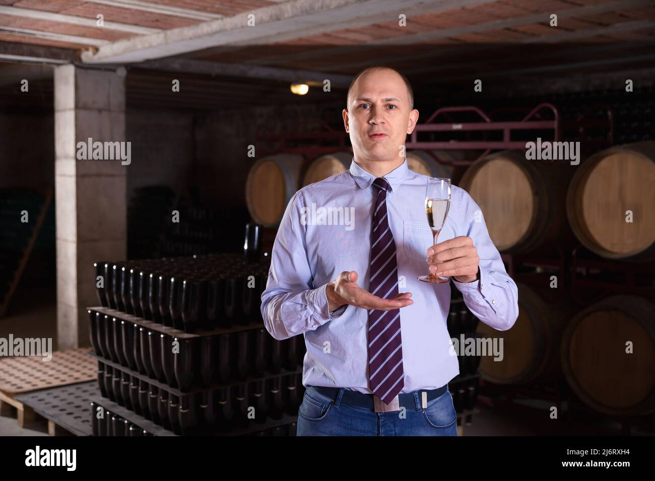 Man drinking spanish wine cellar hires stock photography and images