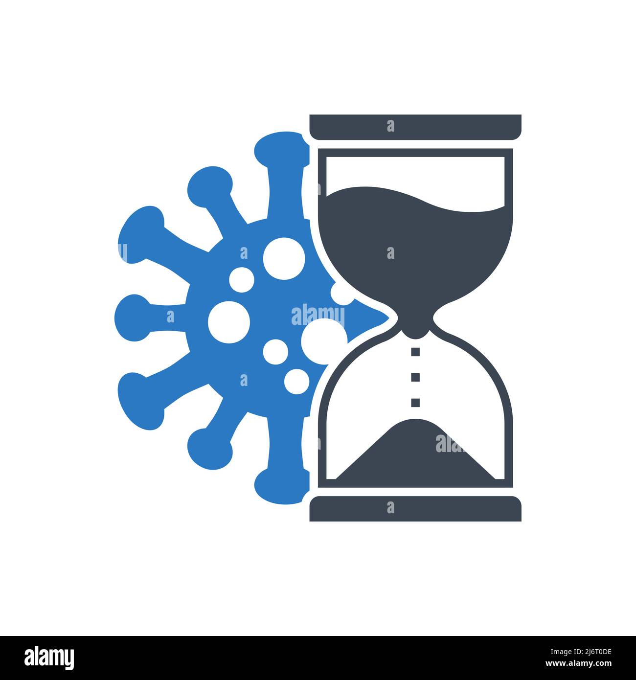 Incubation period related vector glyph icon. Incubation time hourglass
