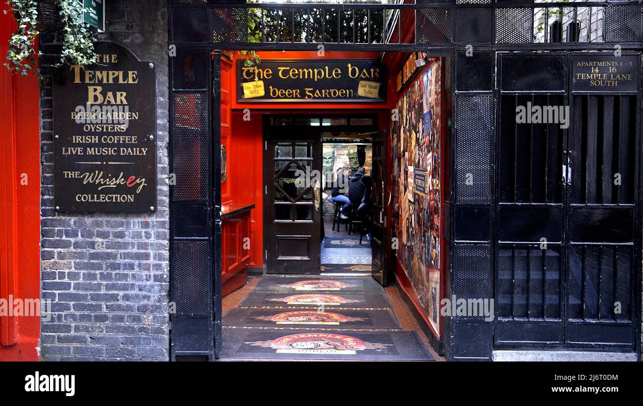 Famous Temple Bar in Dublin DUBLIN, IRELAND APRIL 20, 2022 Stock