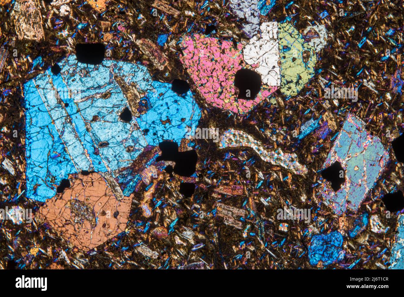 Basalt, light micrograph Stock Photo Alamy