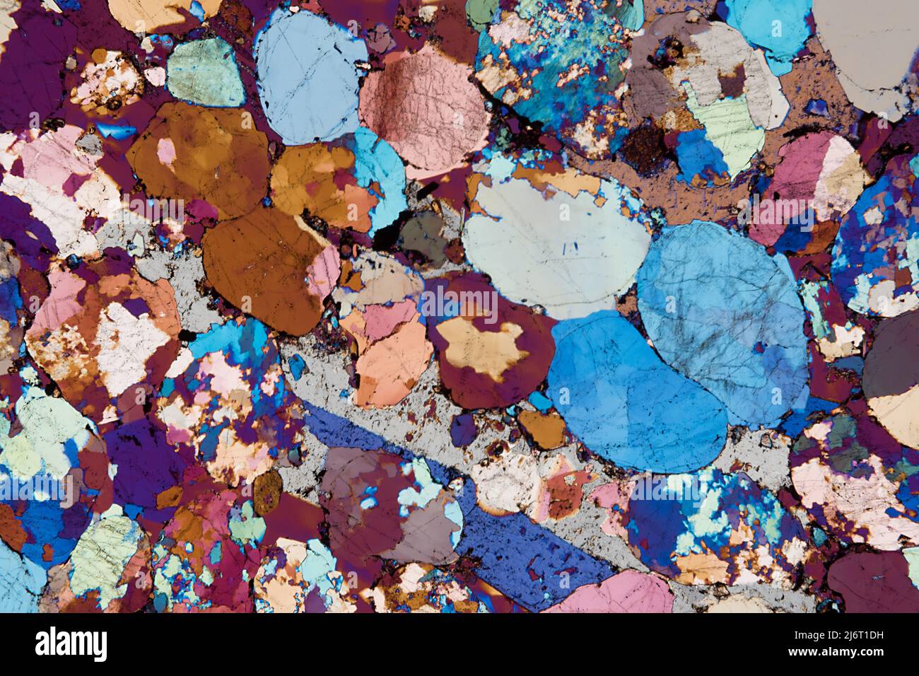 Bunter sandstone, light micrograph Stock Photo - Alamy