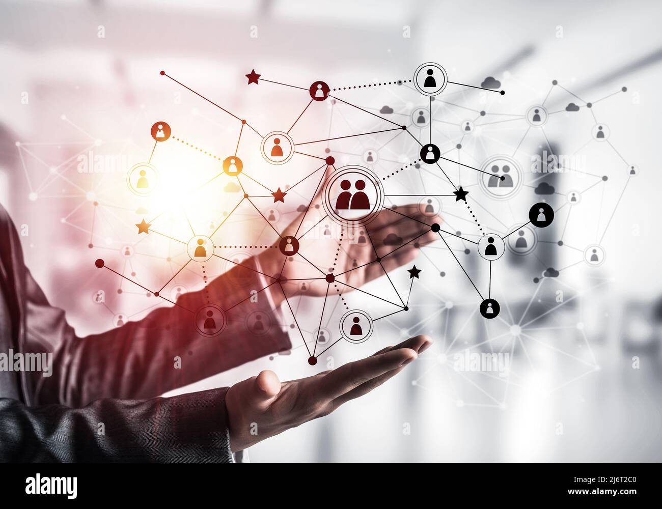 Wireless technologies as means of business communication Stock Photo