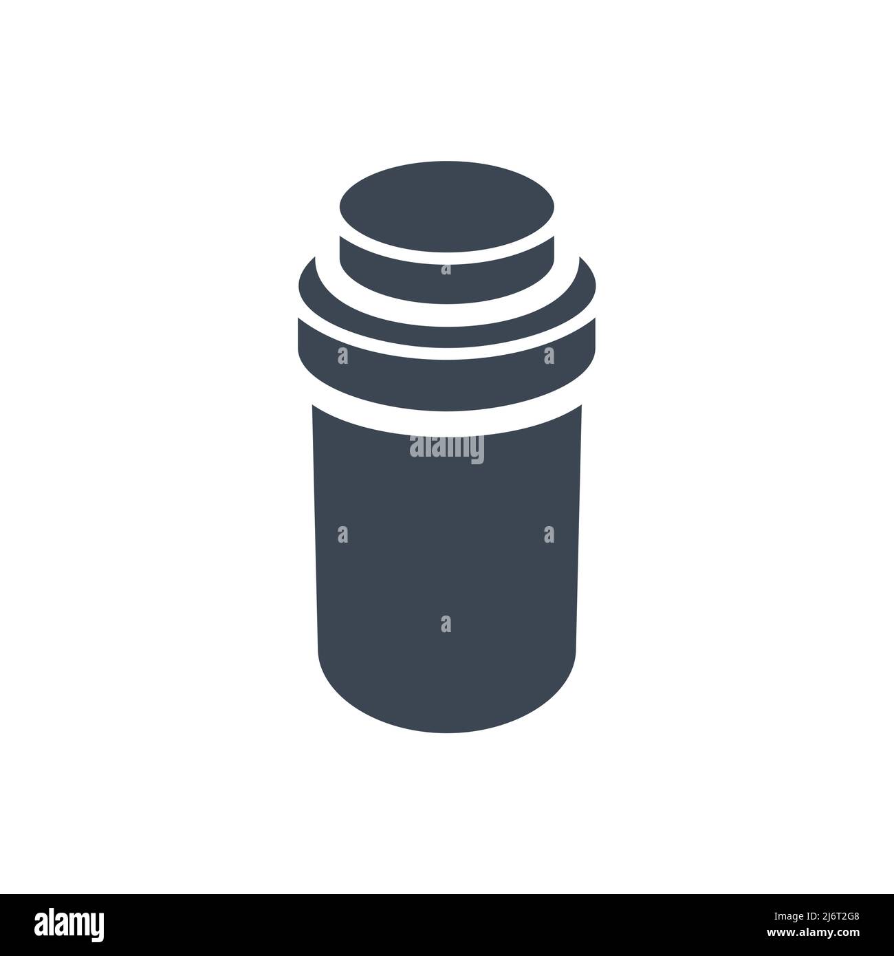Pills Bottle Related Vector Glyph Icon. Drugs. Pills Bottle Sign Isolated on White Background Stock Vector