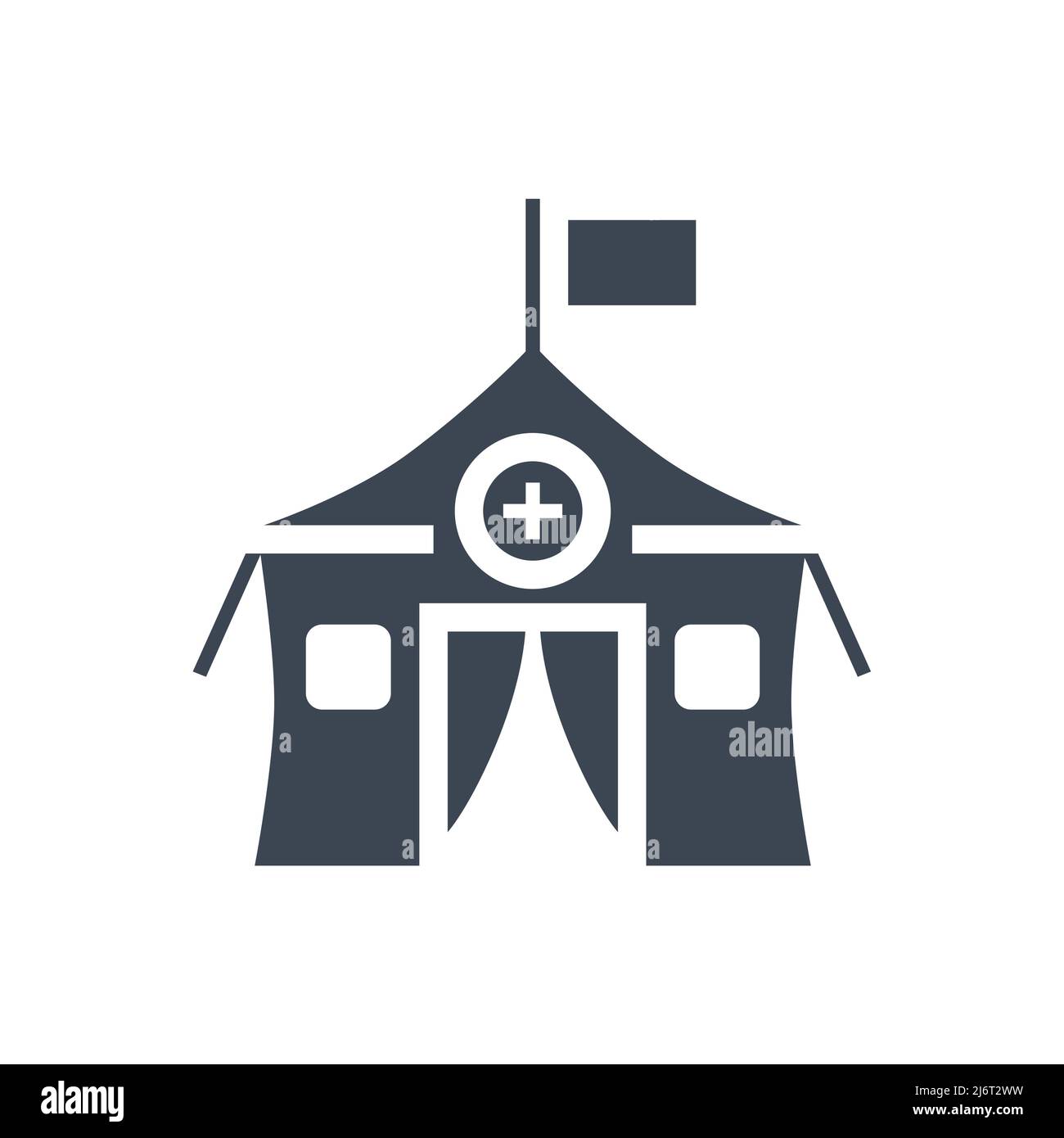 Medical tent related vector glyph icon. Medical tent sign. Isolated on ...