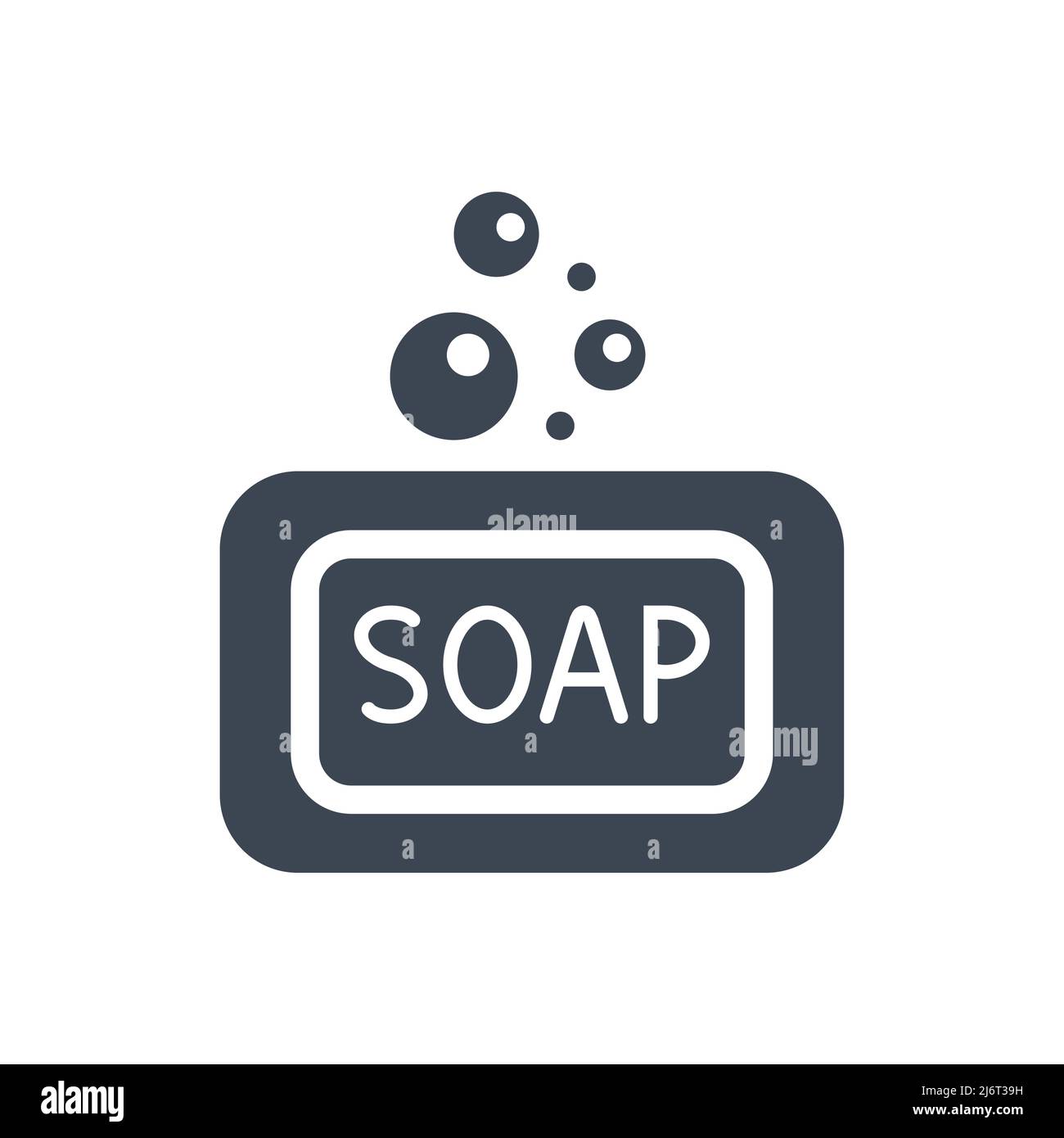 Soap related vector glyph icon. Soap sign. Isolated on white background. Editable vector illustration Stock Vector