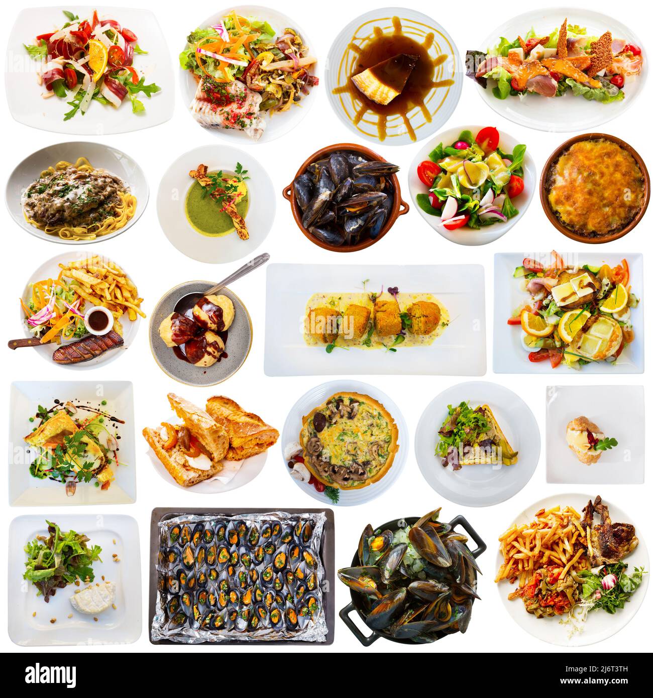 Meat and fish French dishes Stock Photo - Alamy