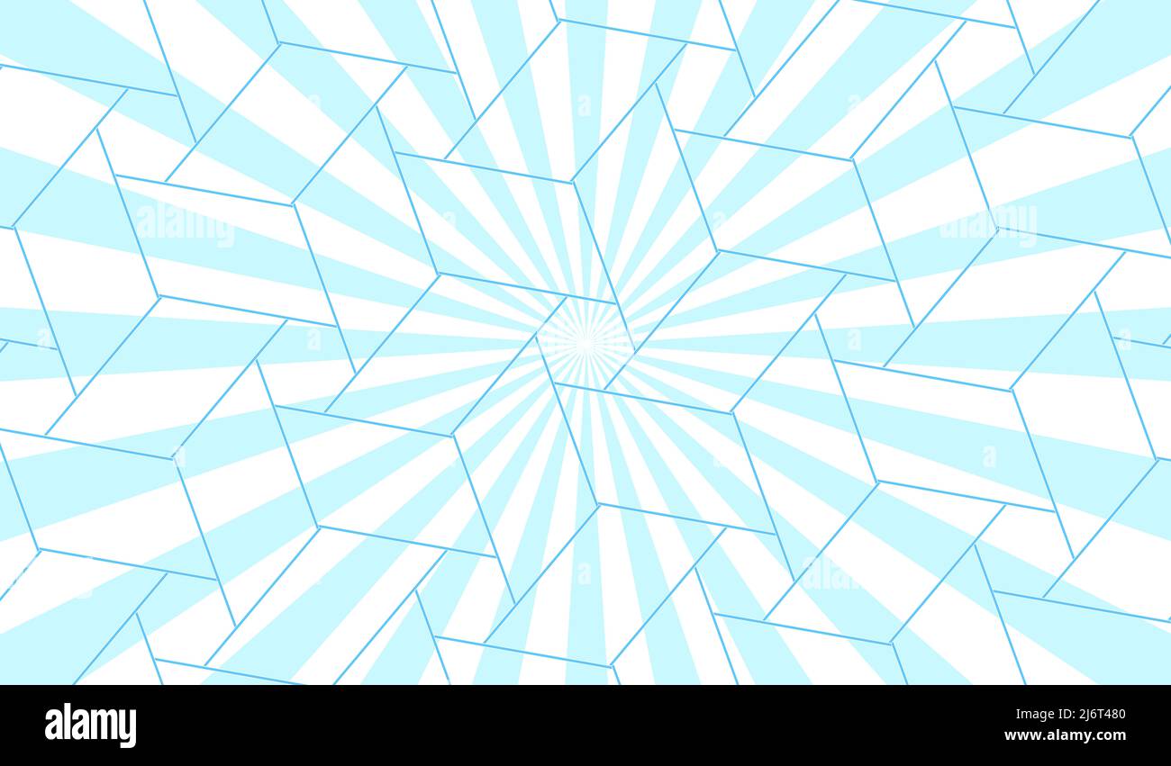 abstract blue white sun rays, retro styled geometric pattern texture ...