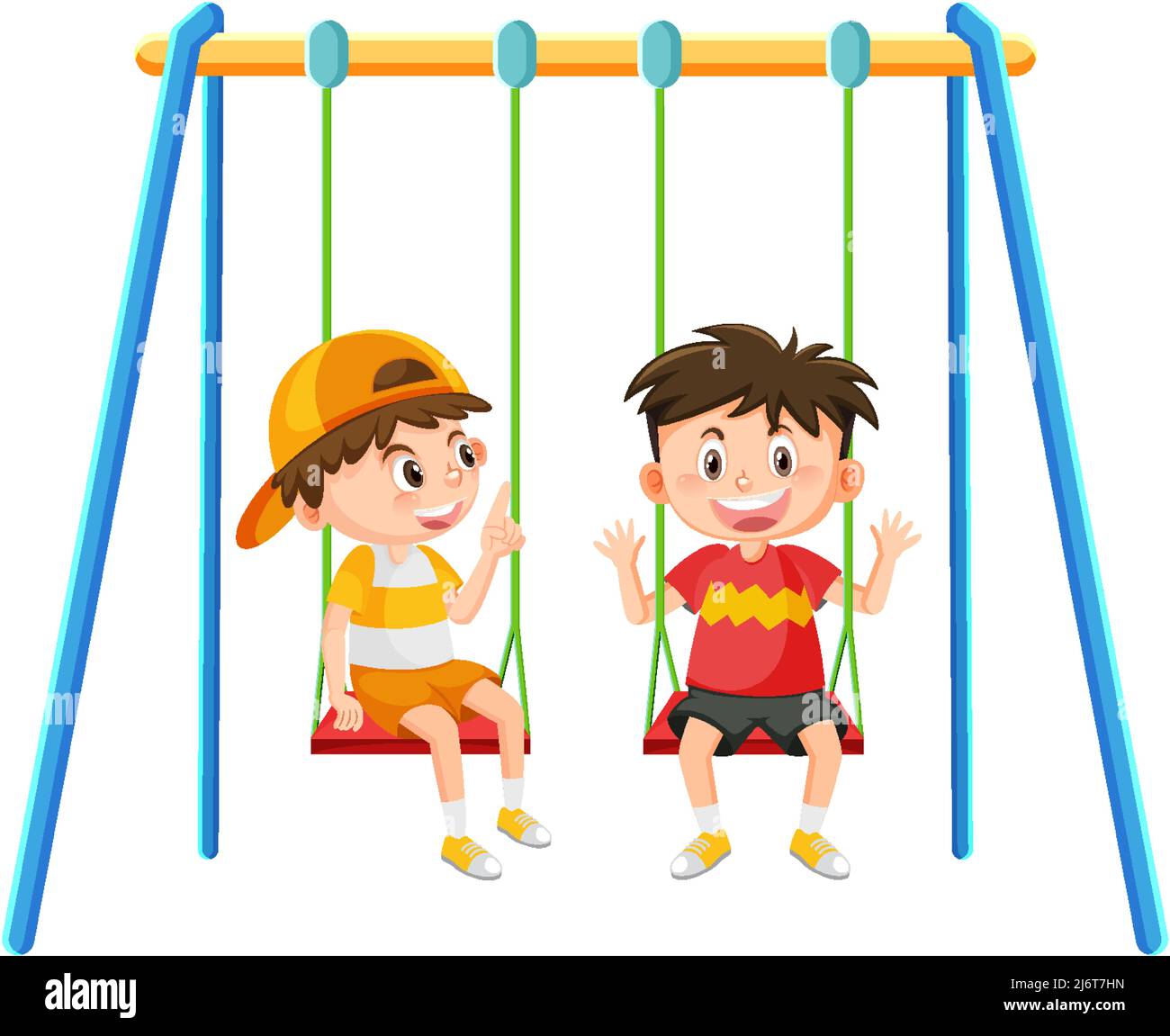 Kid on swing set playground on white background illustration Stock Vector  Image & Art - Alamy