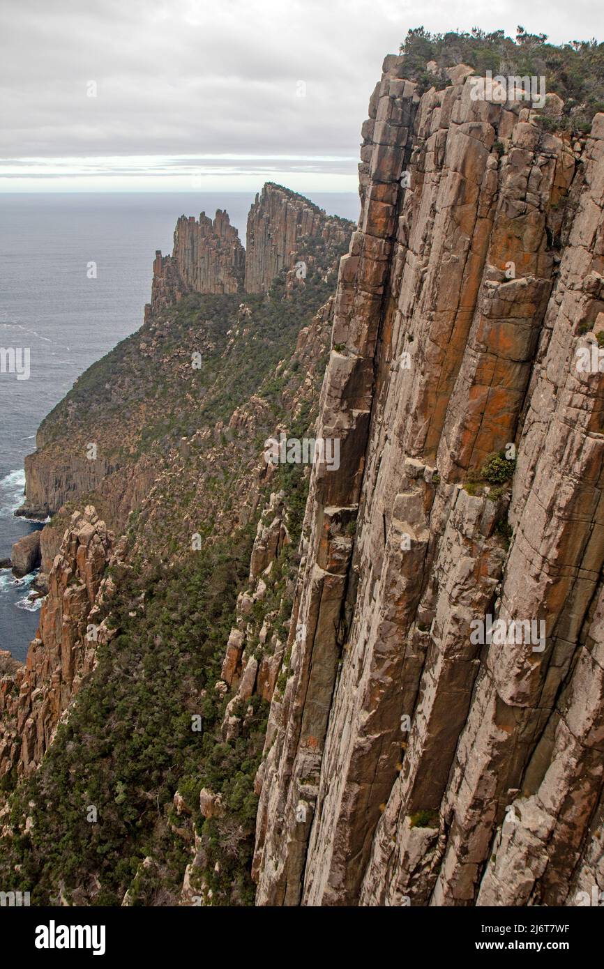 Cliffs on Cape Pillar and the Blade Stock Photo