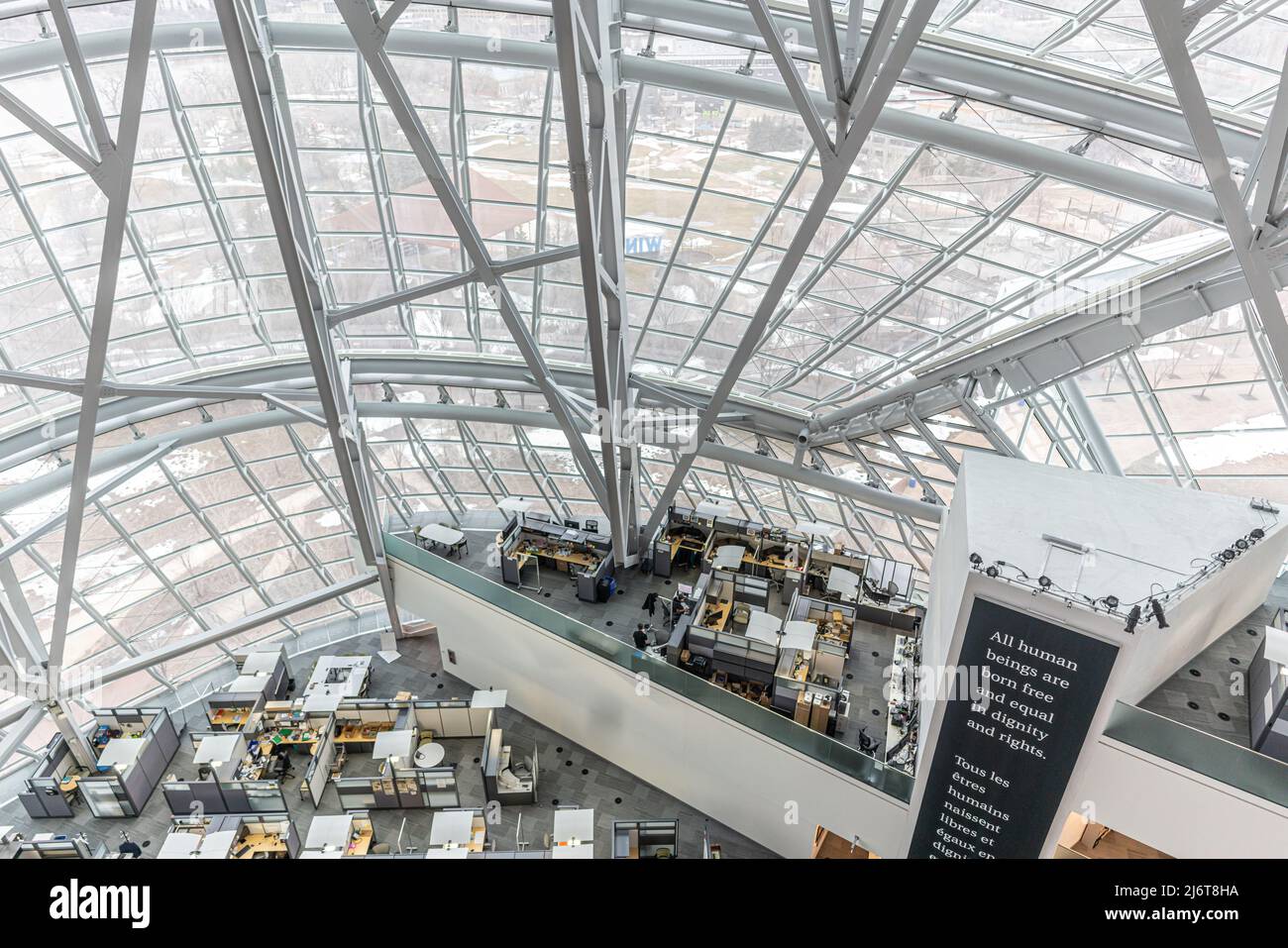 23 April 2022 - Winnipeg Manitoba Canada - Interior of the museum of ...
