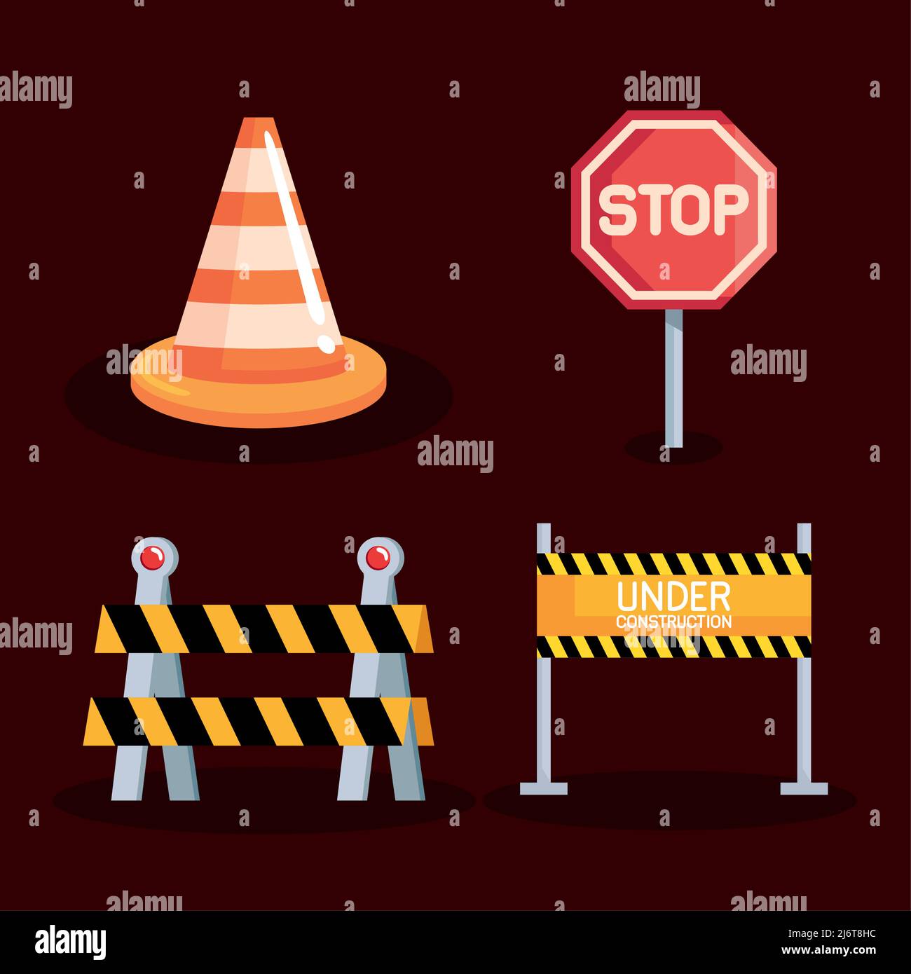 four under construction icons Stock Vector Image & Art - Alamy