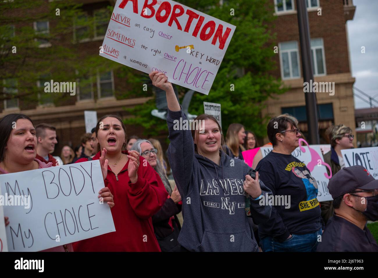 May 3, 2022, Manhattan, Kansas, USA: Community Members Gather In Front ...