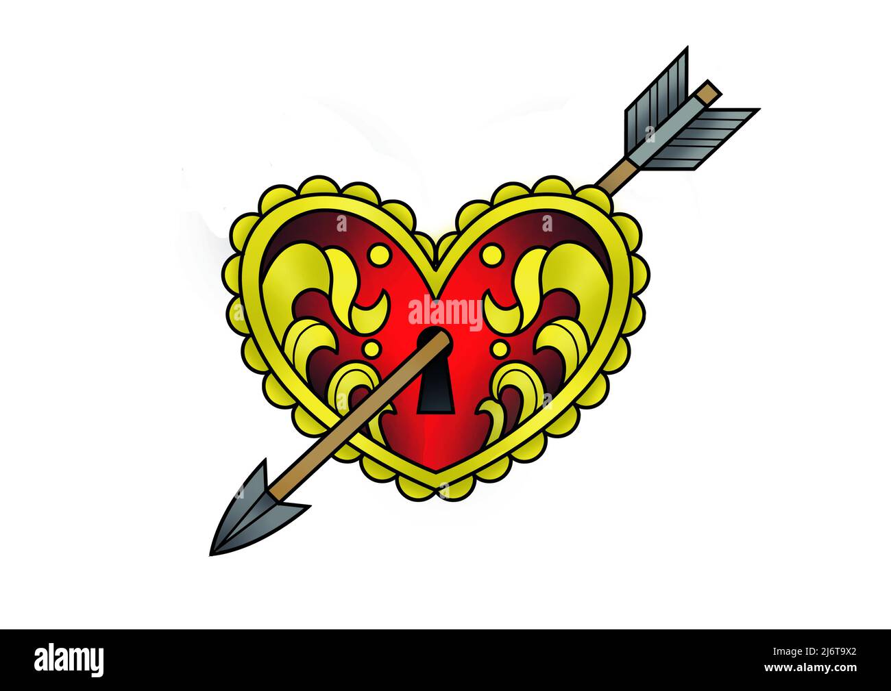 Heart with arrow tattoo hi-res stock photography and images - Alamy
