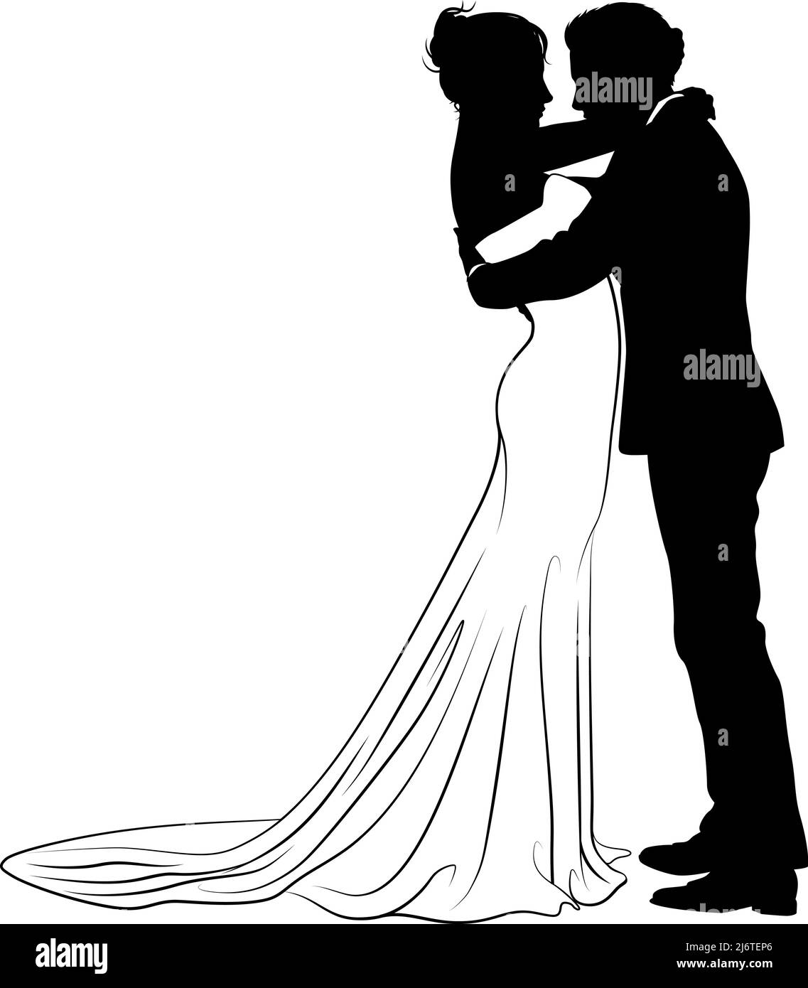 Couple Silhouette Dancing Weding Stock Vector Images Alamy 