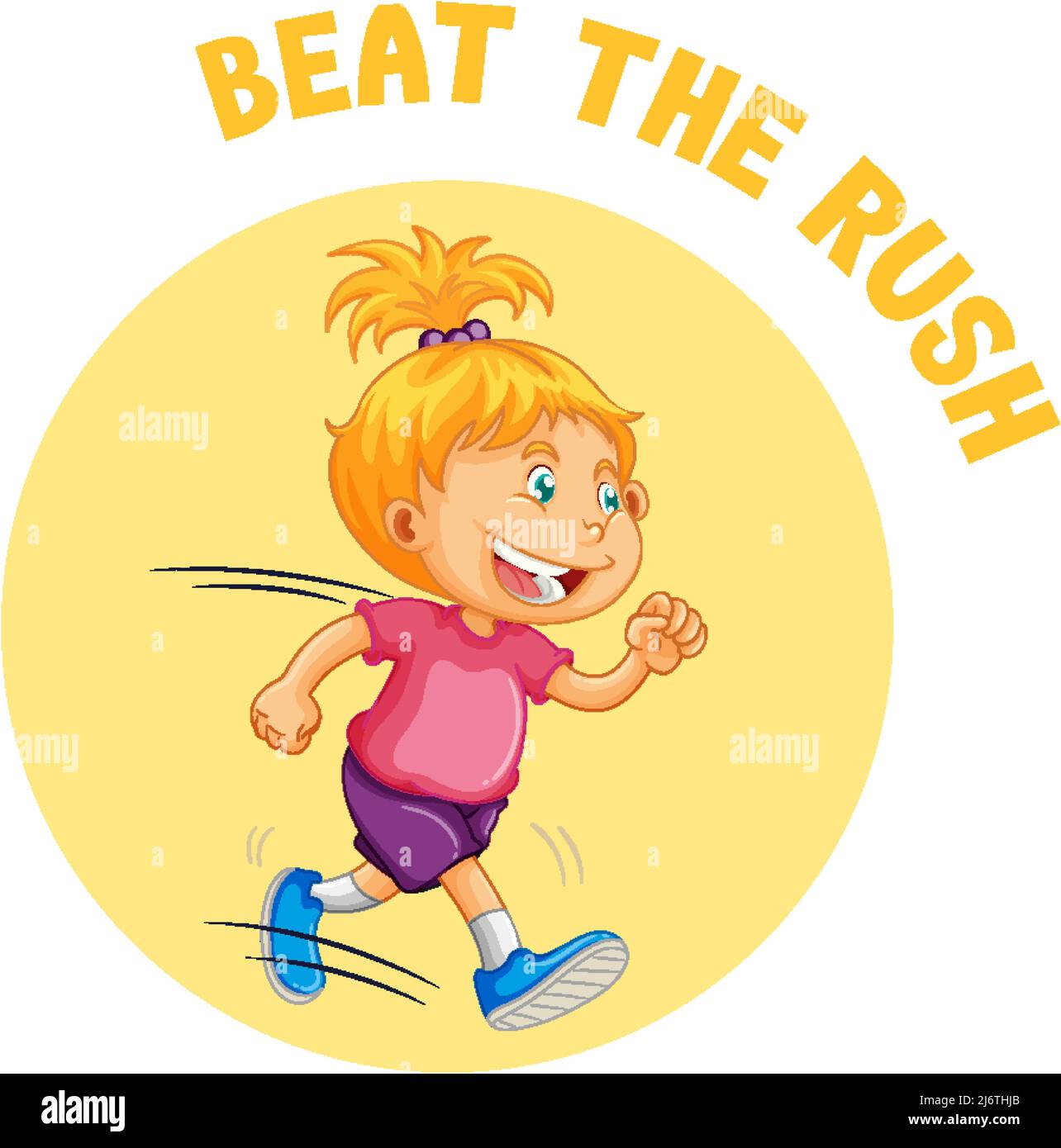 English idiom with picture description for beat the rush illustration