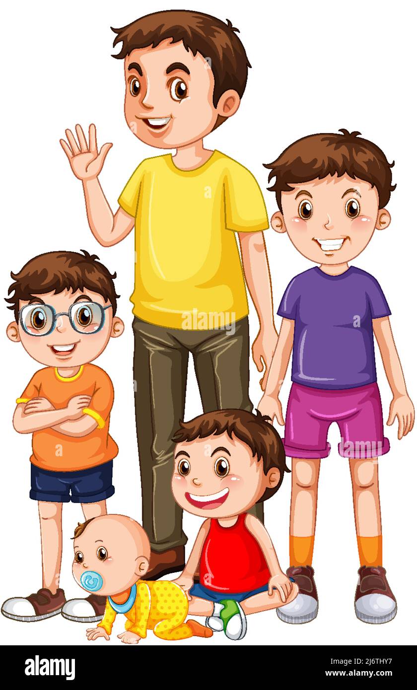 Different ages people group illustration Stock Vector