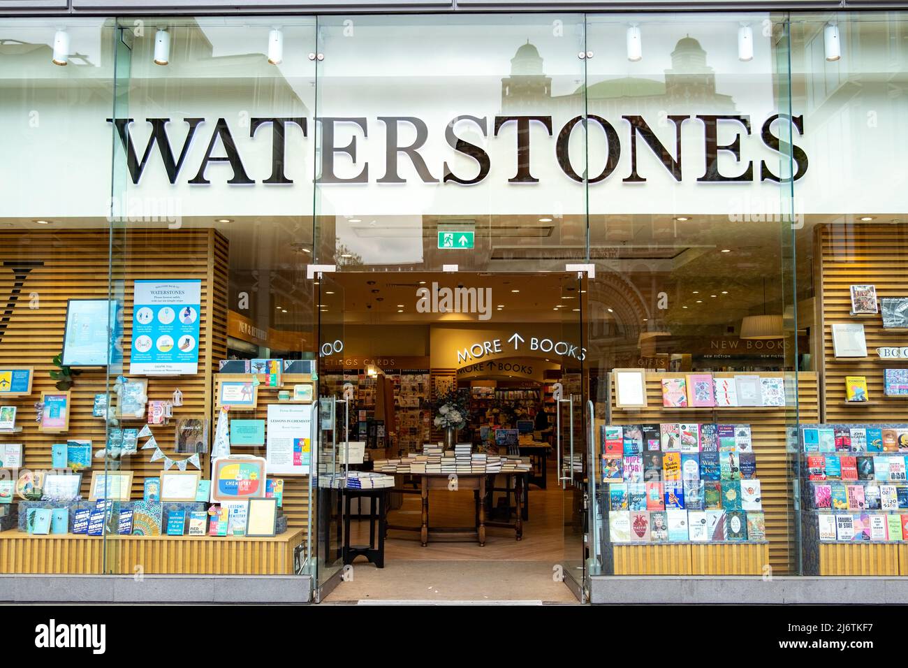 London Waterstones store exterior, an old British book store with
