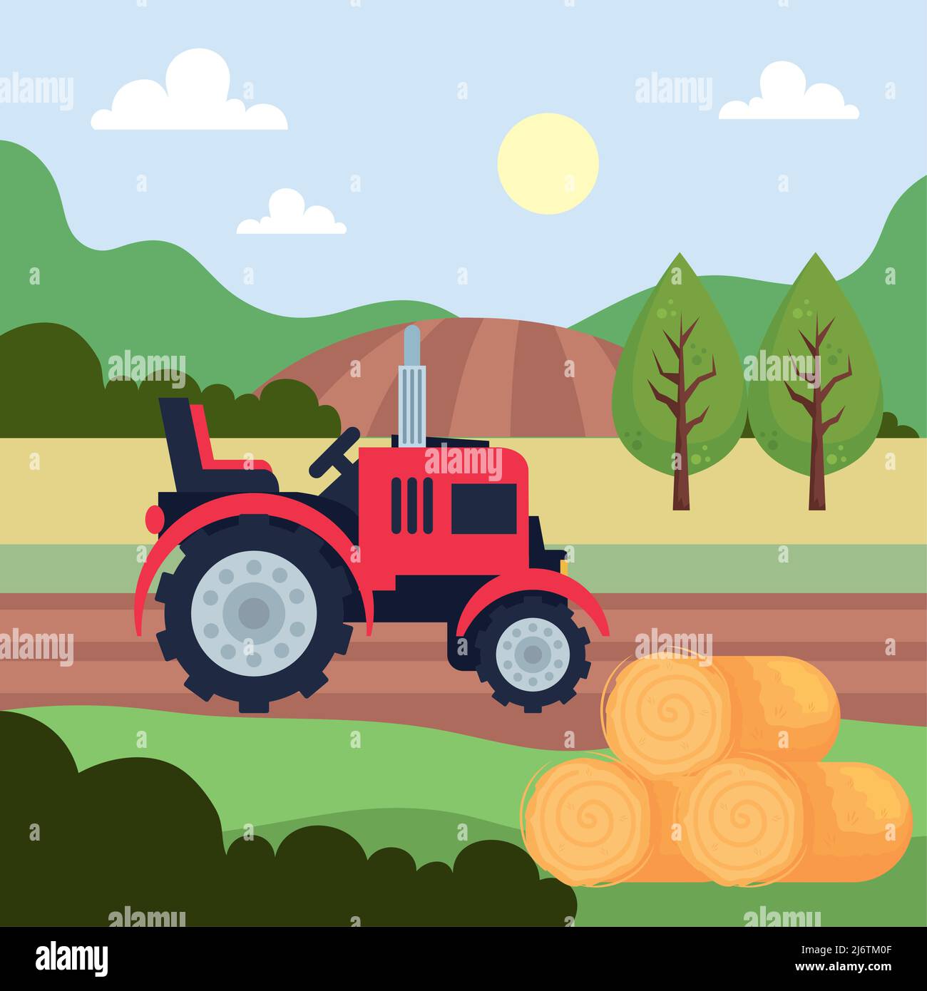 tractor and straw Stock Vector Image & Art - Alamy