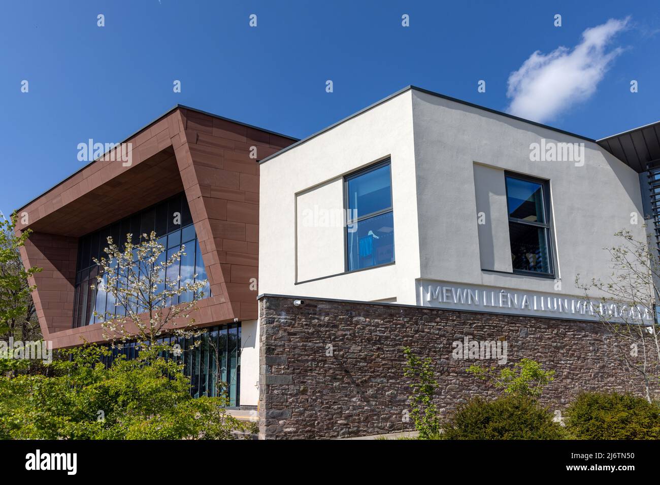 Public Library, Brecknock Museum & Art Gallery, Watton Gate, Brecon, Brecknockshire, Powys, Wales Stock Photo