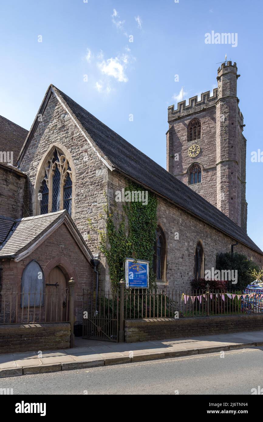 The Parish Church of St. Marys Church in the town centre of  Brecon, Powys, South Wales, UK Stock Photo