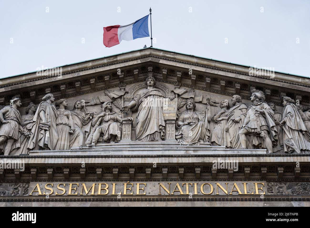 PARIS, FRANCE - The french national assembly (l'Assemblée nationale). Also called Palais Bourbon, French parliament. Stock Photo