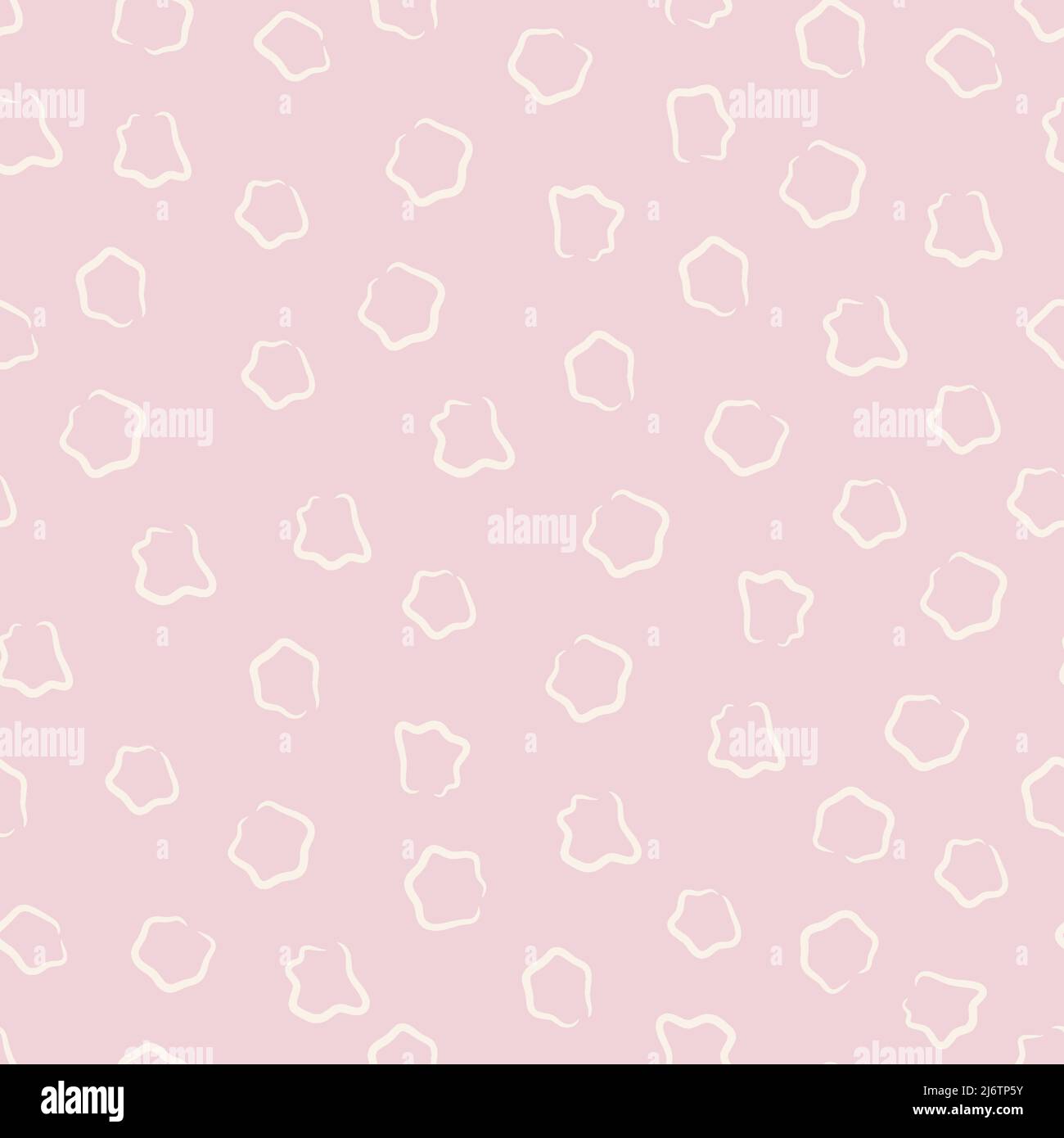 scribble circles seamless pattern pink abstract background. Stock Vector
