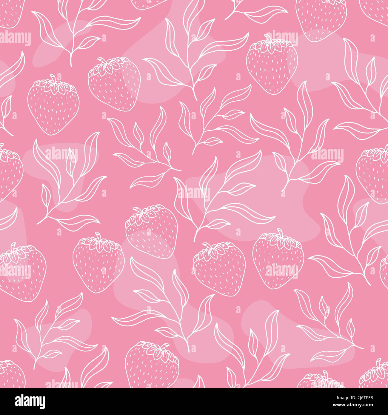 seamless pattern hand drawn doodle strawberry berries. Stock Vector