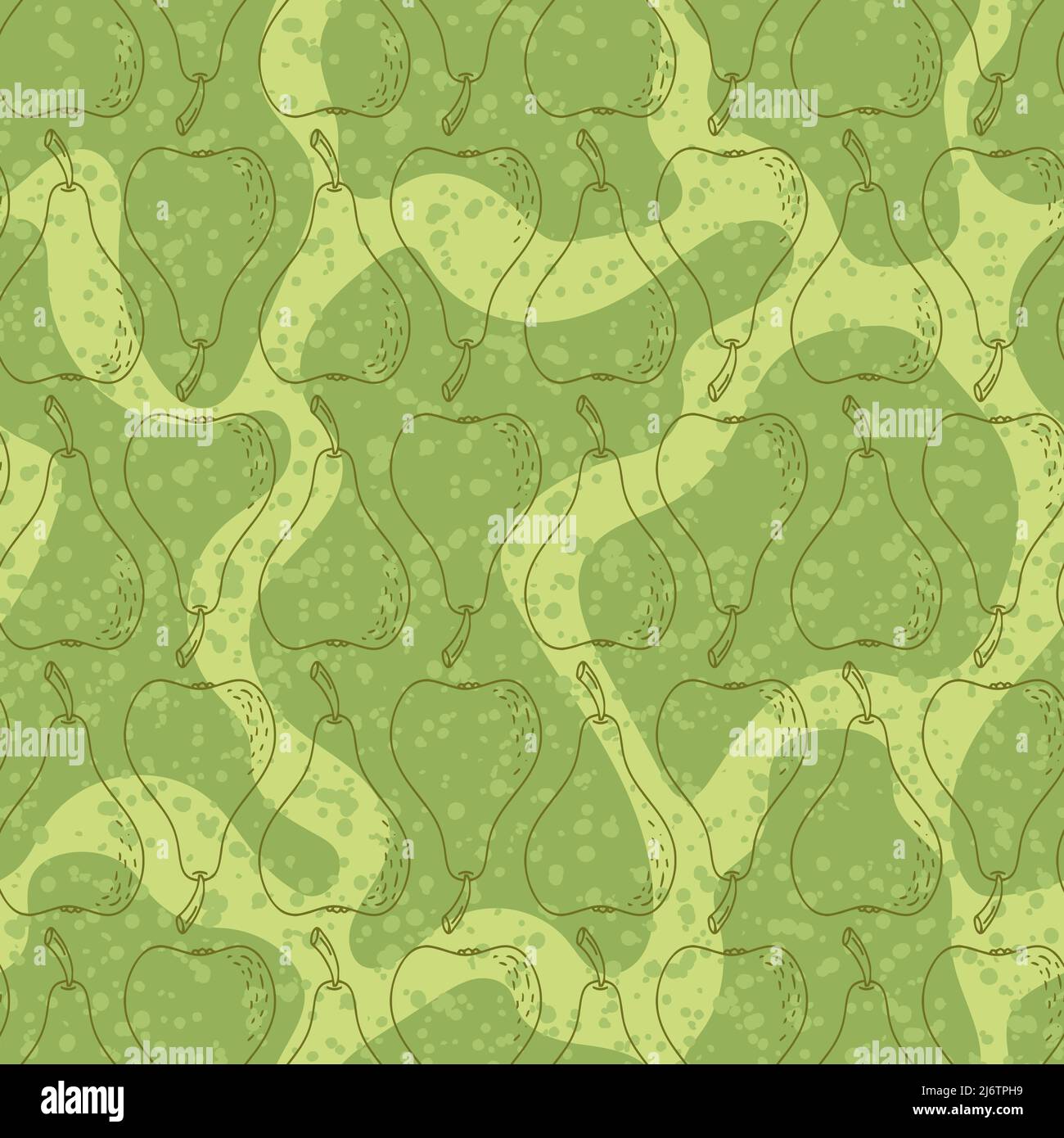 seamless pattern hand drawn doodle pear fruits. Stock Vector