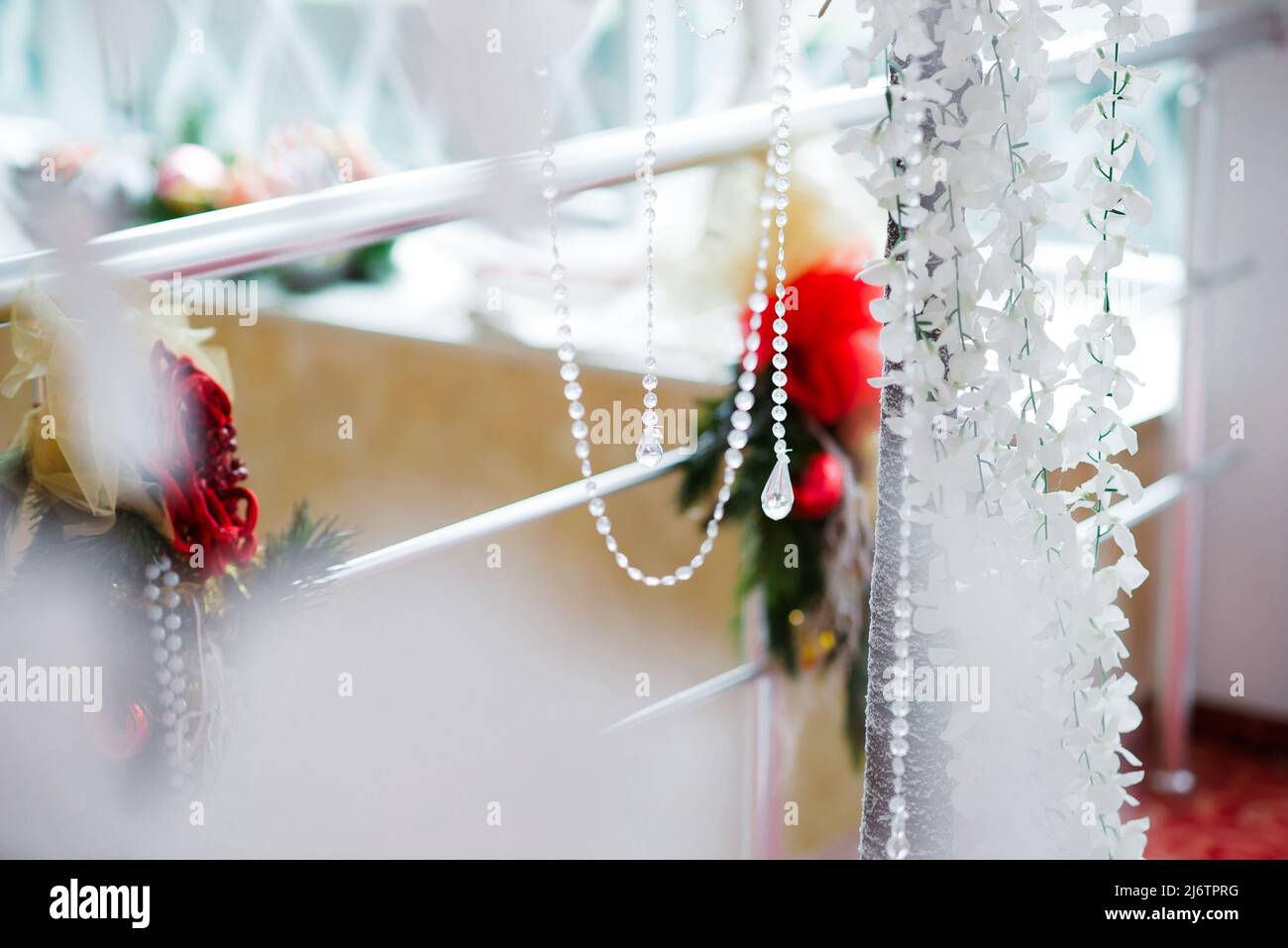 christmas decorations, shiny background with large bokeh Stock Photo