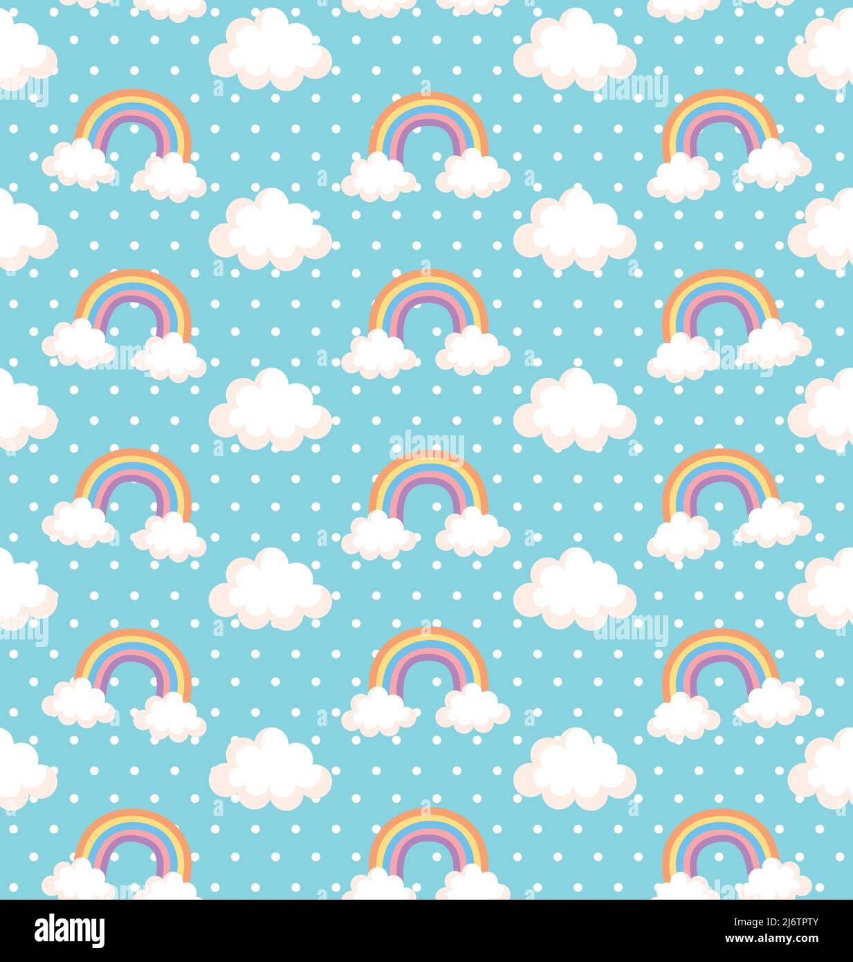 rainbows and clouds pastel pattern Stock Vector Image & Art - Alamy