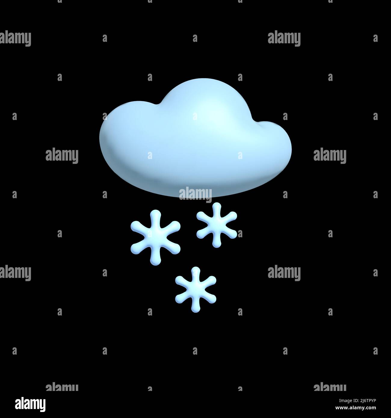 3d weather icon volumetric render with glossy sun cloud rain snow, elements for apps and social media. Stock Vector