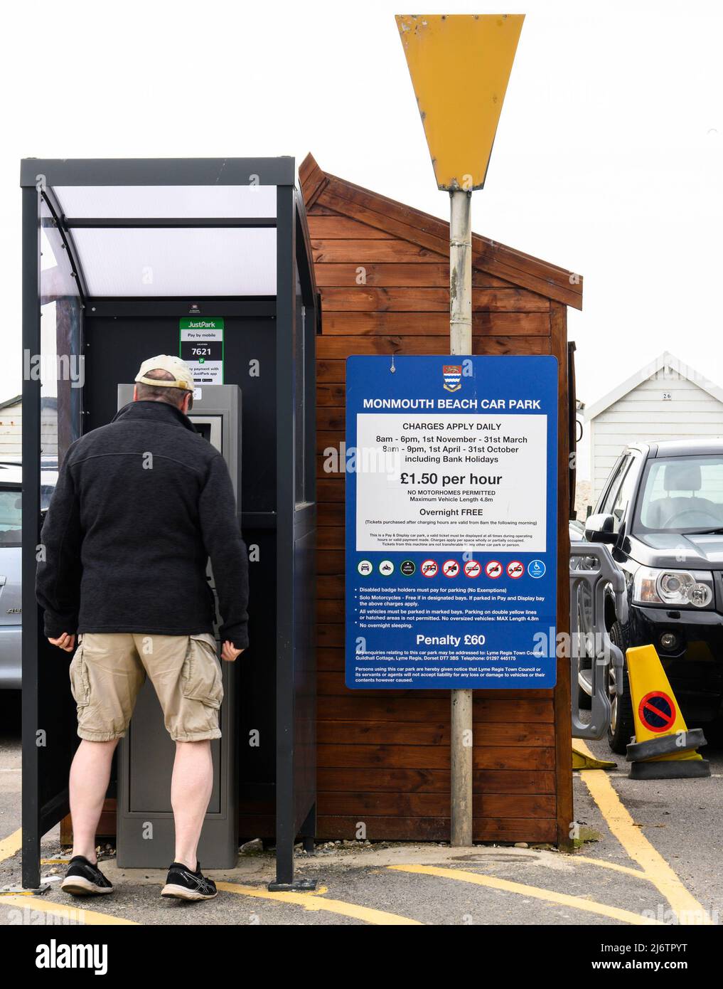 Lyme Regis, Dorset, UK. 3rd May 2022. UK News; Cost of Living:  Holidaymakers are being hit by large increases in the cost of parking in British seaside resorts such as Lyme Regis as local councils hike up the prices. Meanwhile local business are struggling to recruit staff due to the prohibitive cost of parking and poor public transport links in a double blow to business already struggling following the pandemic. Credit: Celia McMahon/Alamy Live News Stock Photo