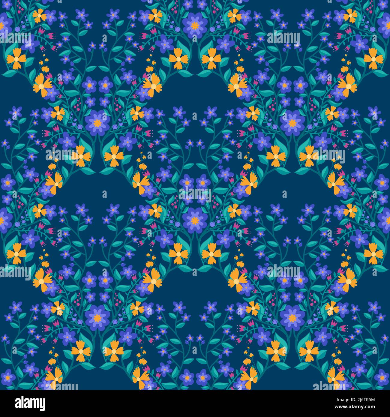 Floral seamless flower pattern for fabrics and textiles and packaging ...